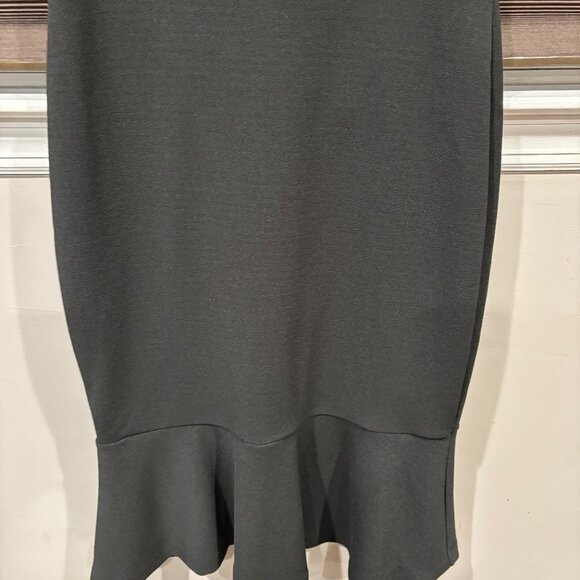 Square Neck Peplum Midi Sheath Dress Black SZ: Large - Picture 9 of 16
